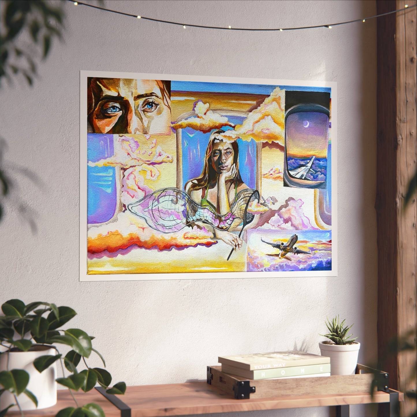 “Head in the Clouds” Fine Art Print, Home Aesthetic, Gift for Art Lovers, Modern Living Room Decor, Unique Poster Design