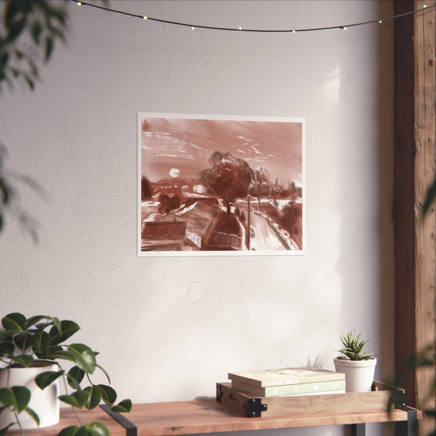 “Key Shaped Culdesac Underpainting” Art Print, Rustic Wall Decor, Home Aesthetic, Art Gift, Cozy Vibes