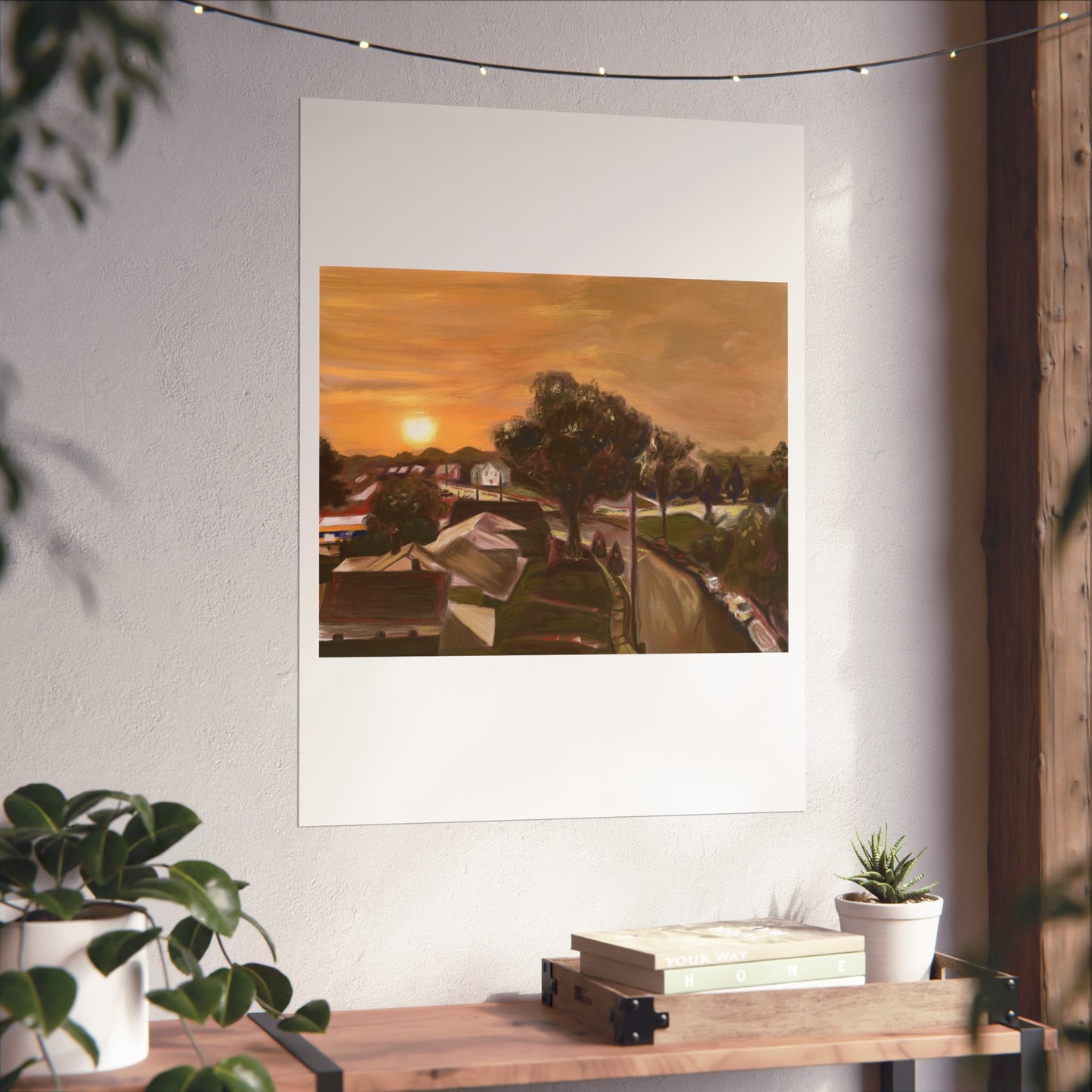 Serene Sunset Fine Art Poster, Nature Wall Art, Home Decor, Gift for Art Lovers, Minimalist Print, Soothing Landscape Art