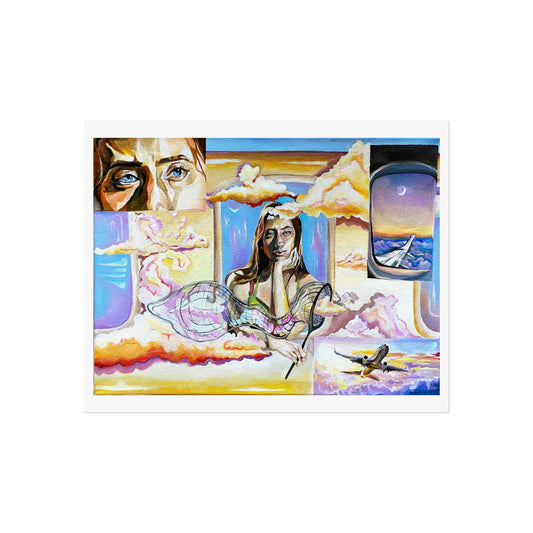 “Head in the Clouds” Fine Art Print, Home Aesthetic, Gift for Art Lovers, Modern Living Room Decor, Unique Poster Design