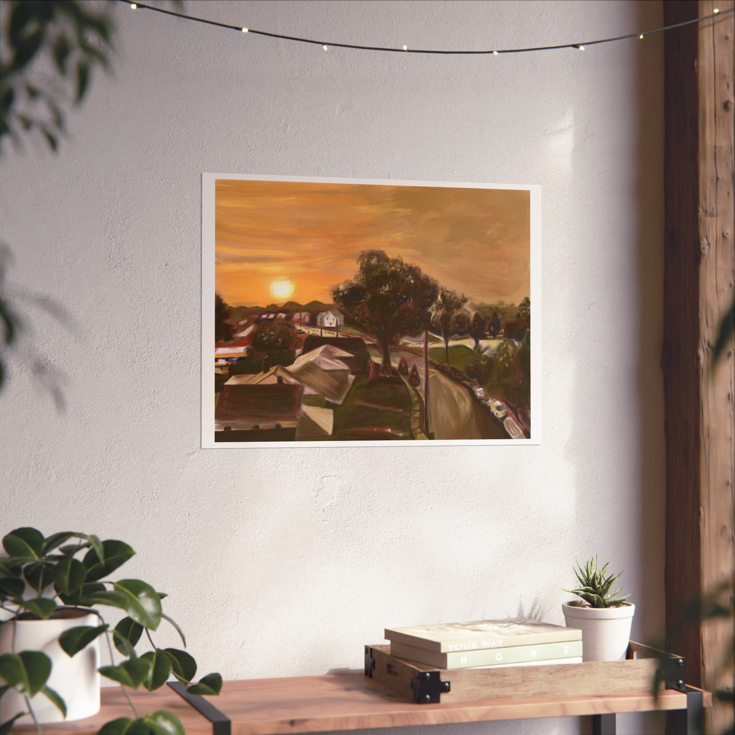 Serene Sunset Fine Art Poster, Nature Wall Art, Home Decor, Gift for Art Lovers, Minimalist Print, Soothing Landscape Art