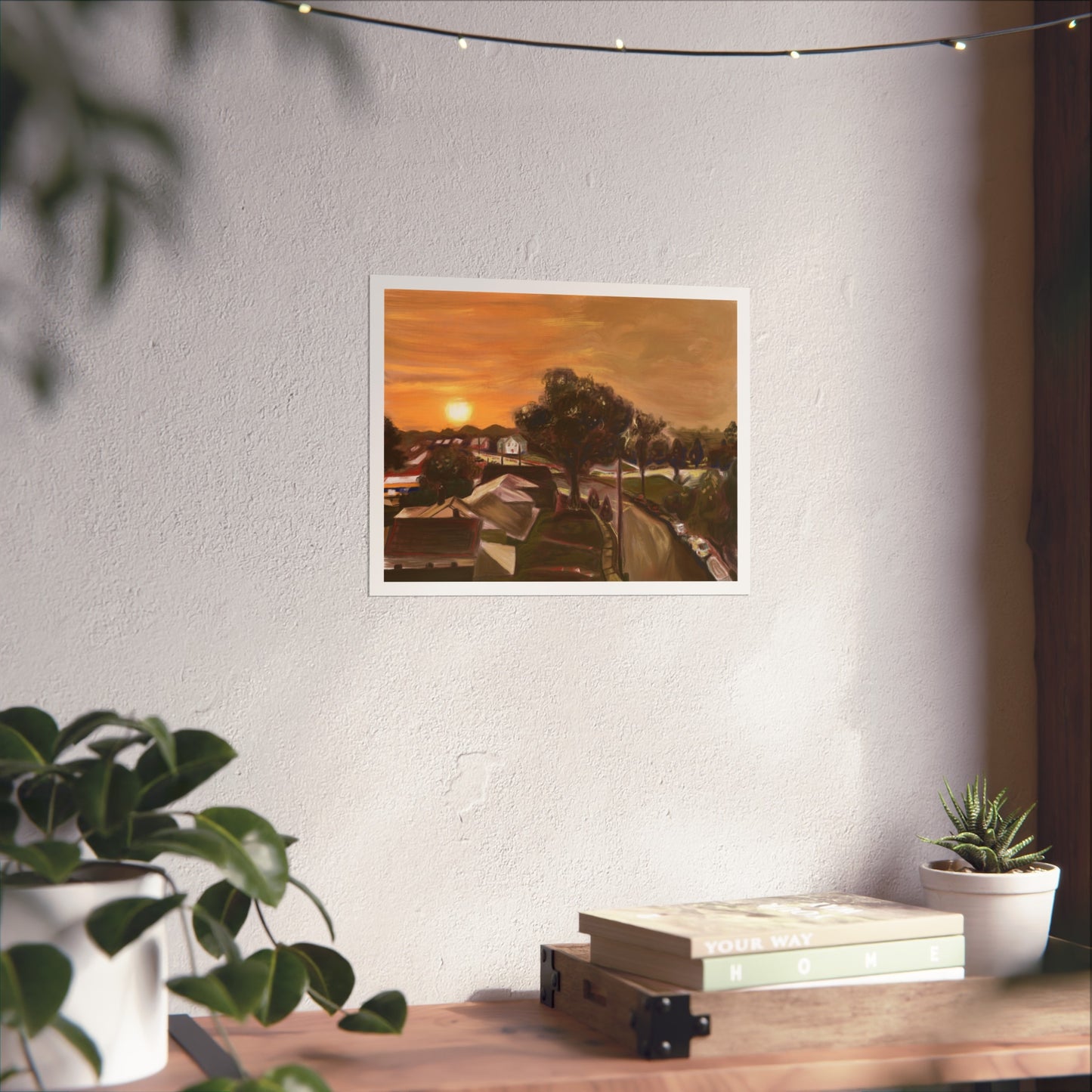 Serene Sunset Fine Art Poster, Nature Wall Art, Home Decor, Gift for Art Lovers, Minimalist Print, Soothing Landscape Art