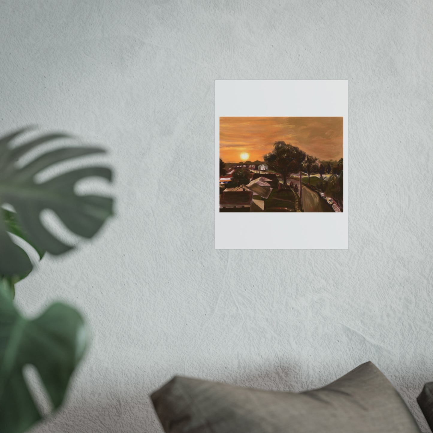 Serene Sunset Fine Art Poster, Nature Wall Art, Home Decor, Gift for Art Lovers, Minimalist Print, Soothing Landscape Art