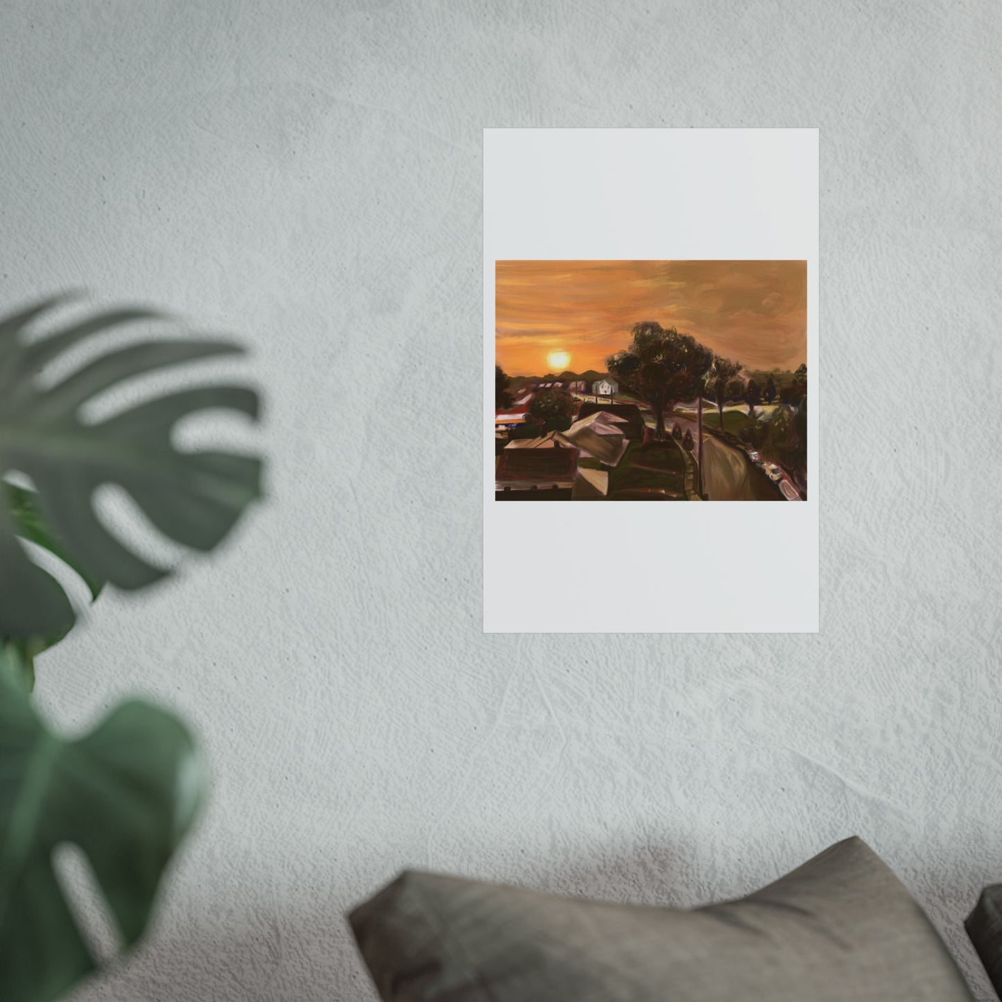 Serene Sunset Fine Art Poster, Nature Wall Art, Home Decor, Gift for Art Lovers, Minimalist Print, Soothing Landscape Art