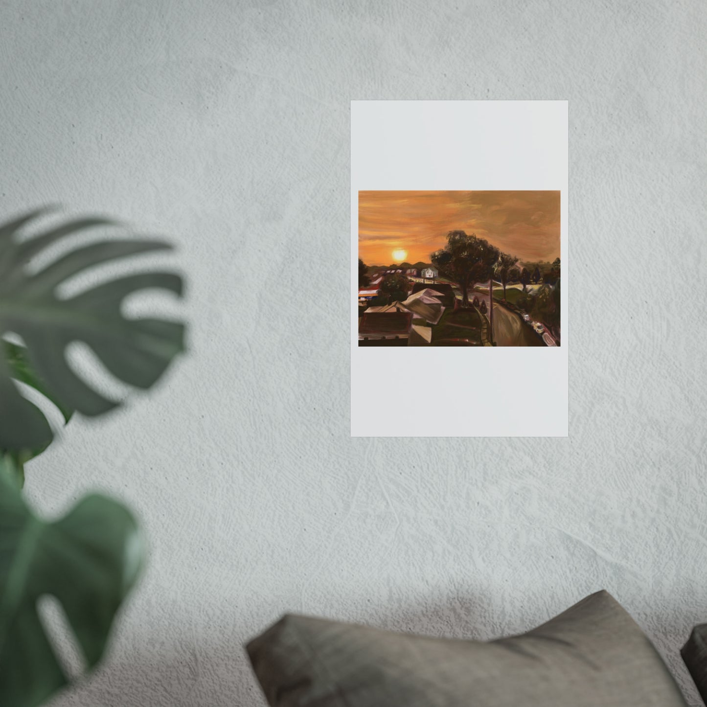 Serene Sunset Fine Art Poster, Nature Wall Art, Home Decor, Gift for Art Lovers, Minimalist Print, Soothing Landscape Art