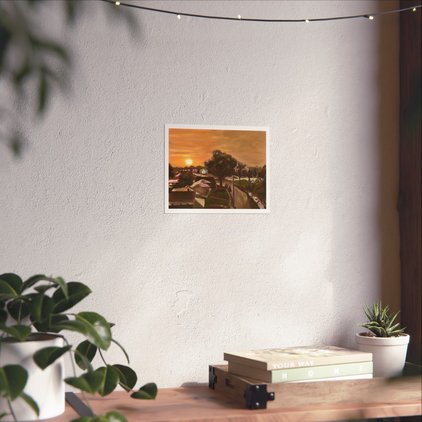 Serene Sunset Fine Art Poster, Nature Wall Art, Home Decor, Gift for Art Lovers, Minimalist Print, Soothing Landscape Art