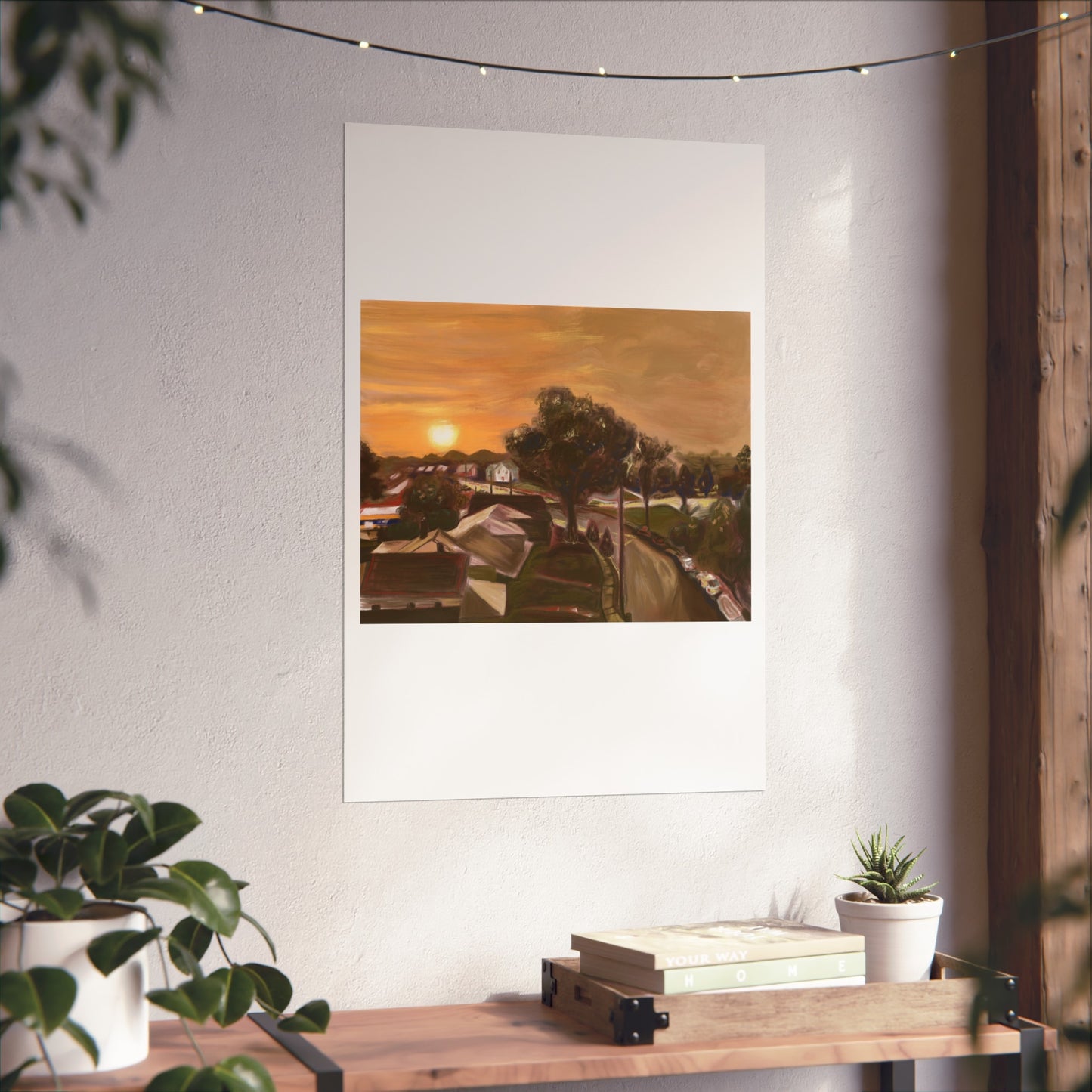 Serene Sunset Fine Art Poster, Nature Wall Art, Home Decor, Gift for Art Lovers, Minimalist Print, Soothing Landscape Art