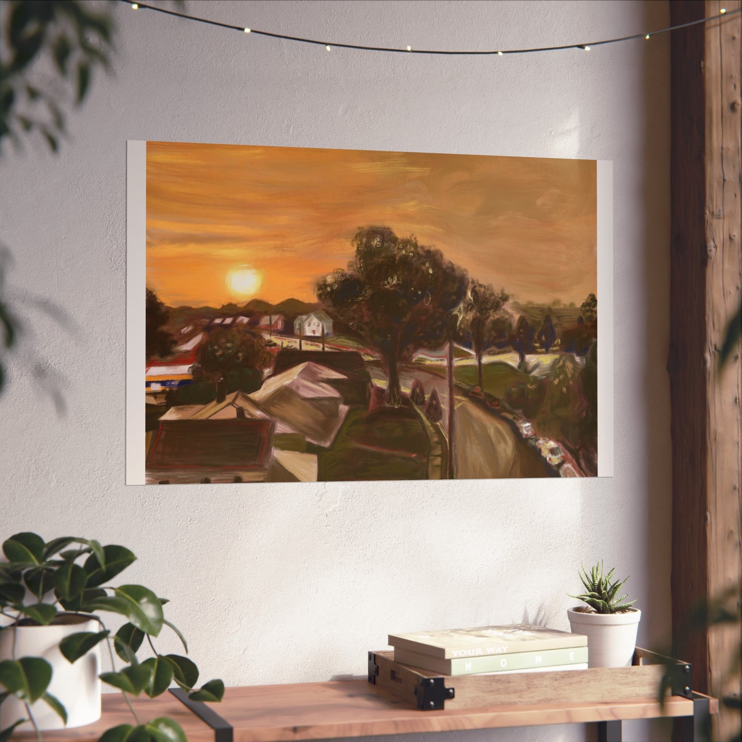 Serene Sunset Fine Art Poster, Nature Wall Art, Home Decor, Gift for Art Lovers, Minimalist Print, Soothing Landscape Art