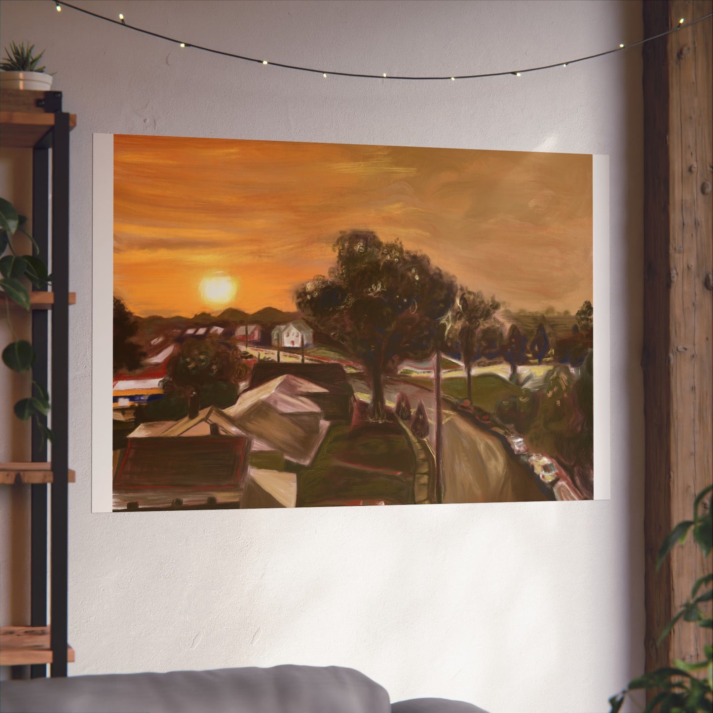 Serene Sunset Fine Art Poster, Nature Wall Art, Home Decor, Gift for Art Lovers, Minimalist Print, Soothing Landscape Art