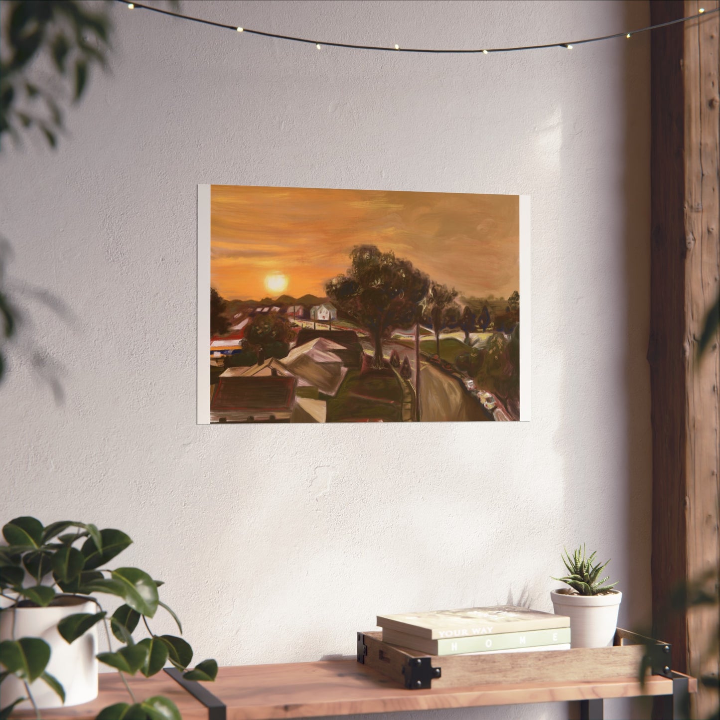 Serene Sunset Fine Art Poster, Nature Wall Art, Home Decor, Gift for Art Lovers, Minimalist Print, Soothing Landscape Art
