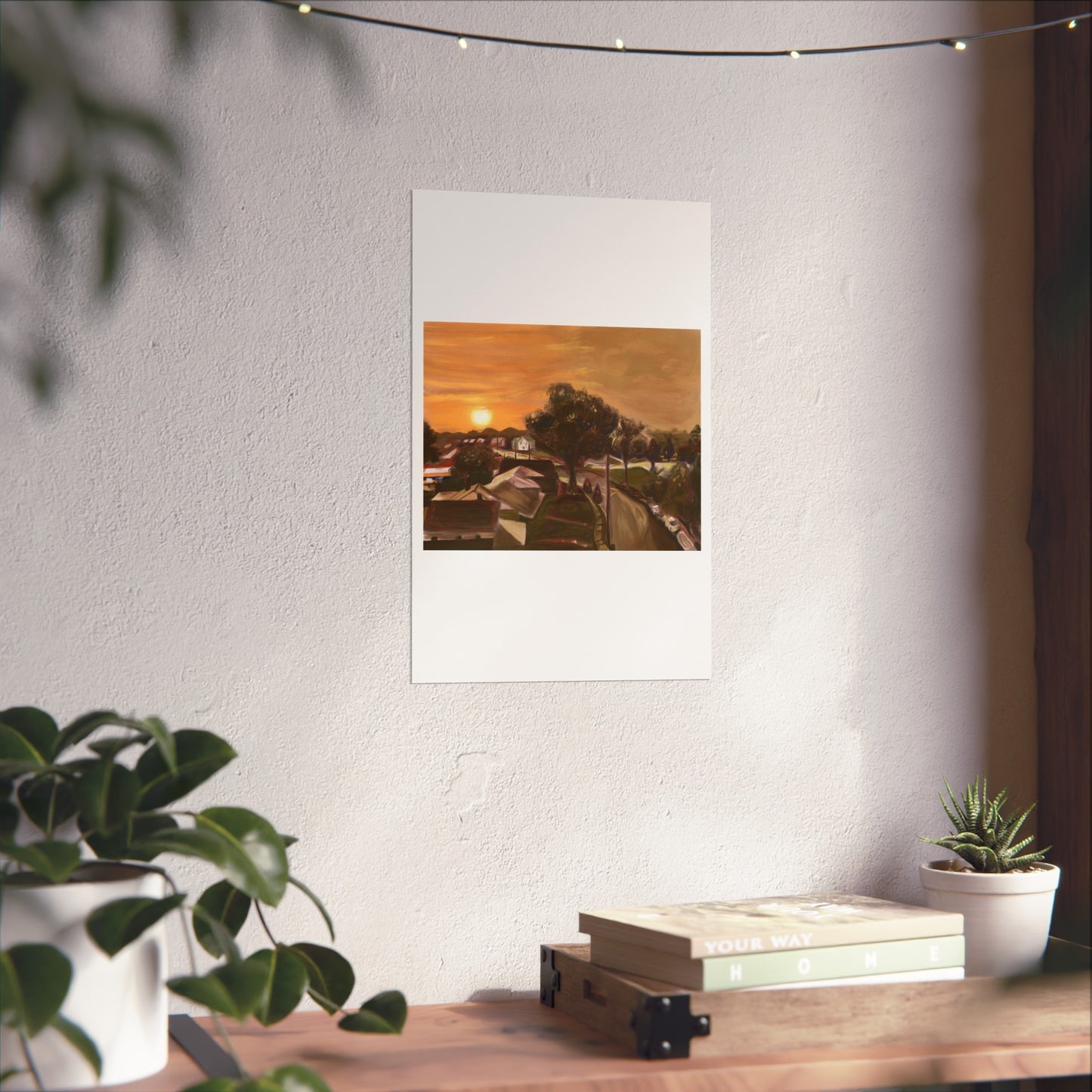 Serene Sunset Fine Art Poster, Nature Wall Art, Home Decor, Gift for Art Lovers, Minimalist Print, Soothing Landscape Art