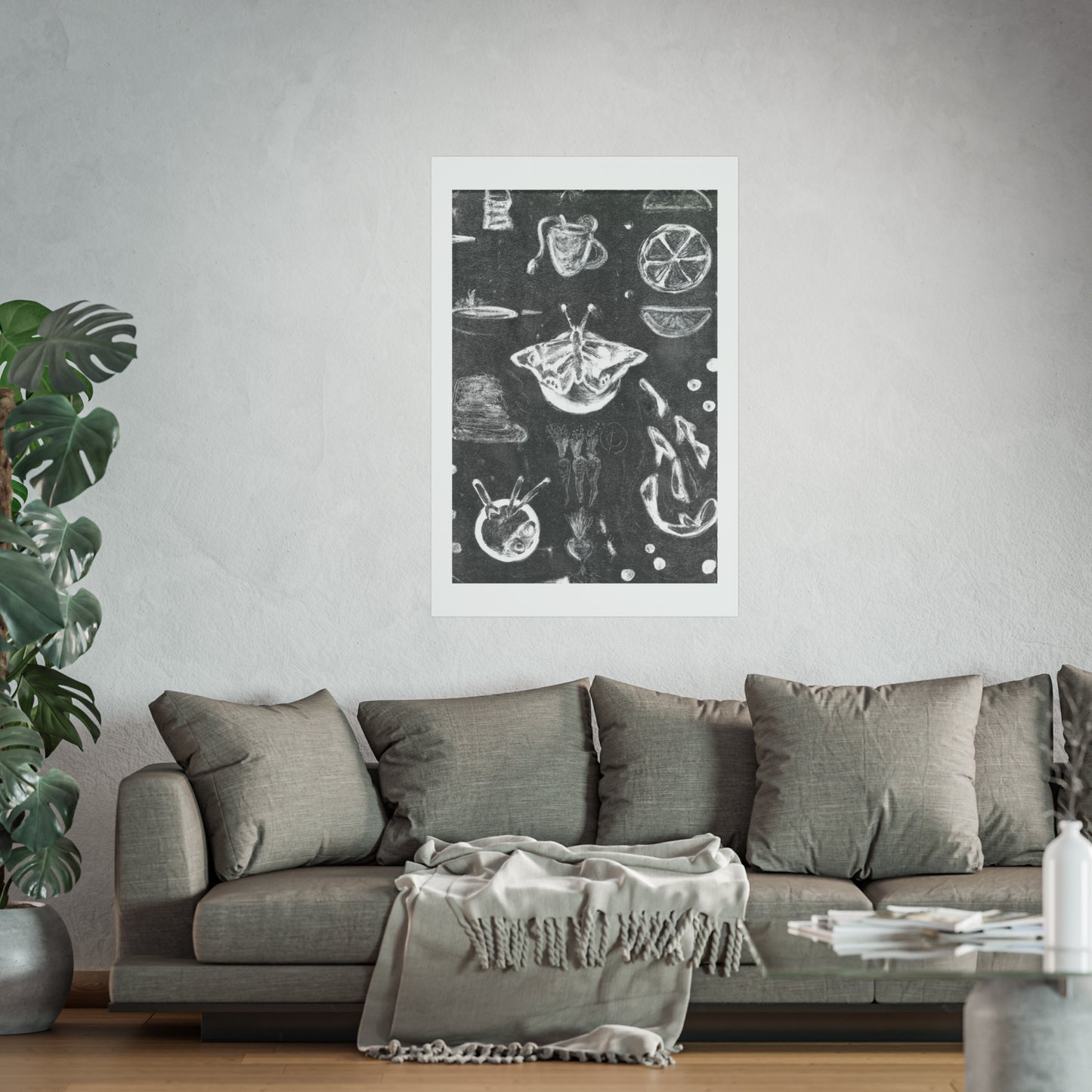 Artistic Kitchen Wall Posters, Culinary Décor for Home, Foodie Gift, Modern Art Prints, Black & White Kitchen Wall Art