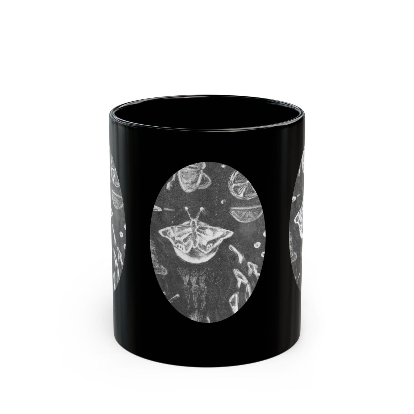 “Cozy Collage” Black Mug