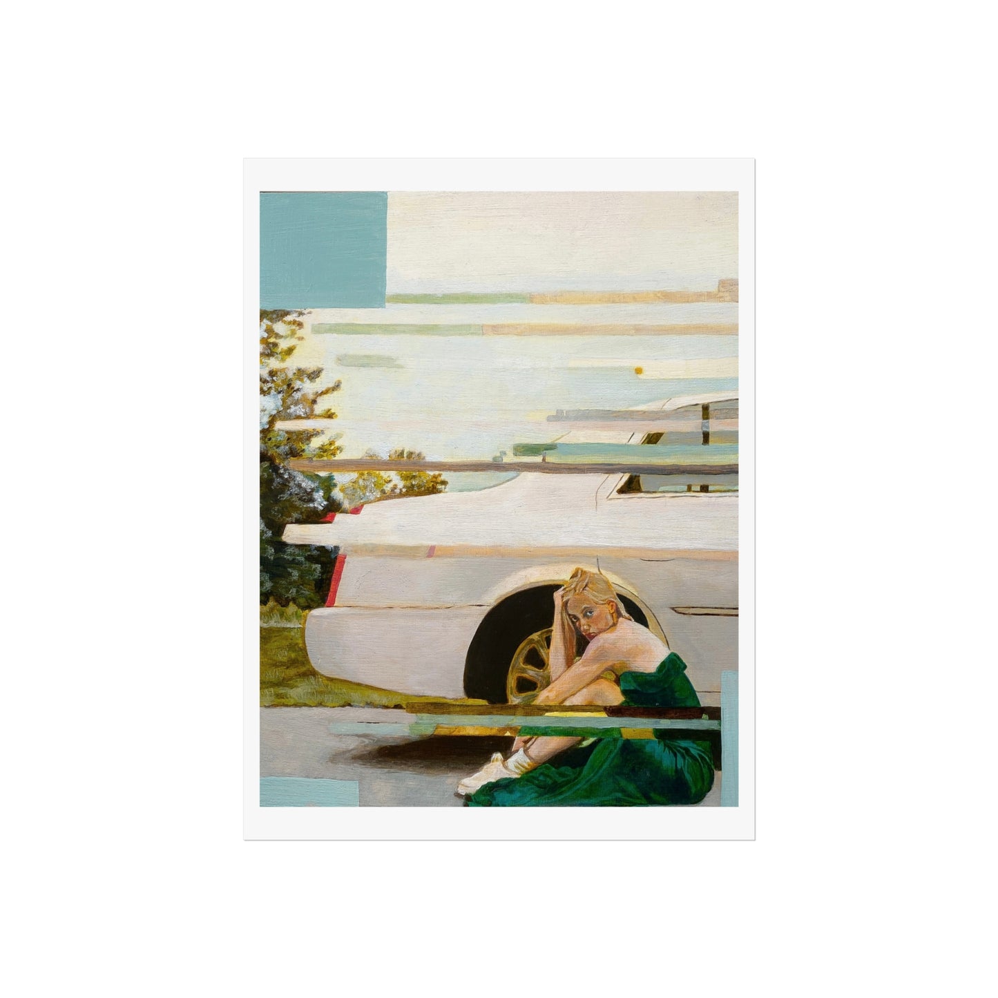 “Flat Tire” Fine Art Posters, Home Décor, Wall Art, Gift for Art Lovers, Aesthetic Room Decor, Contemporary Art Prints
