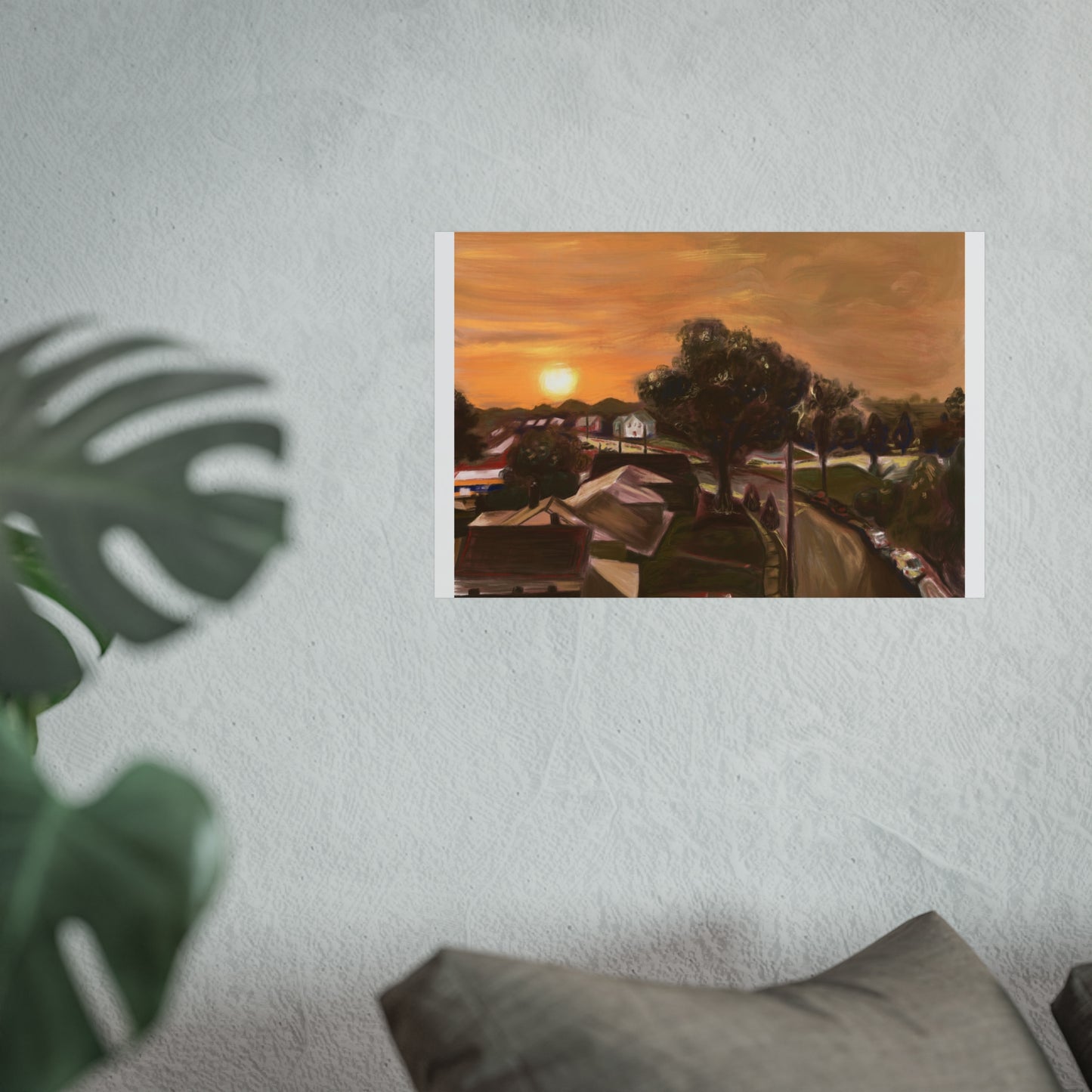 Serene Sunset Fine Art Poster, Nature Wall Art, Home Decor, Gift for Art Lovers, Minimalist Print, Soothing Landscape Art