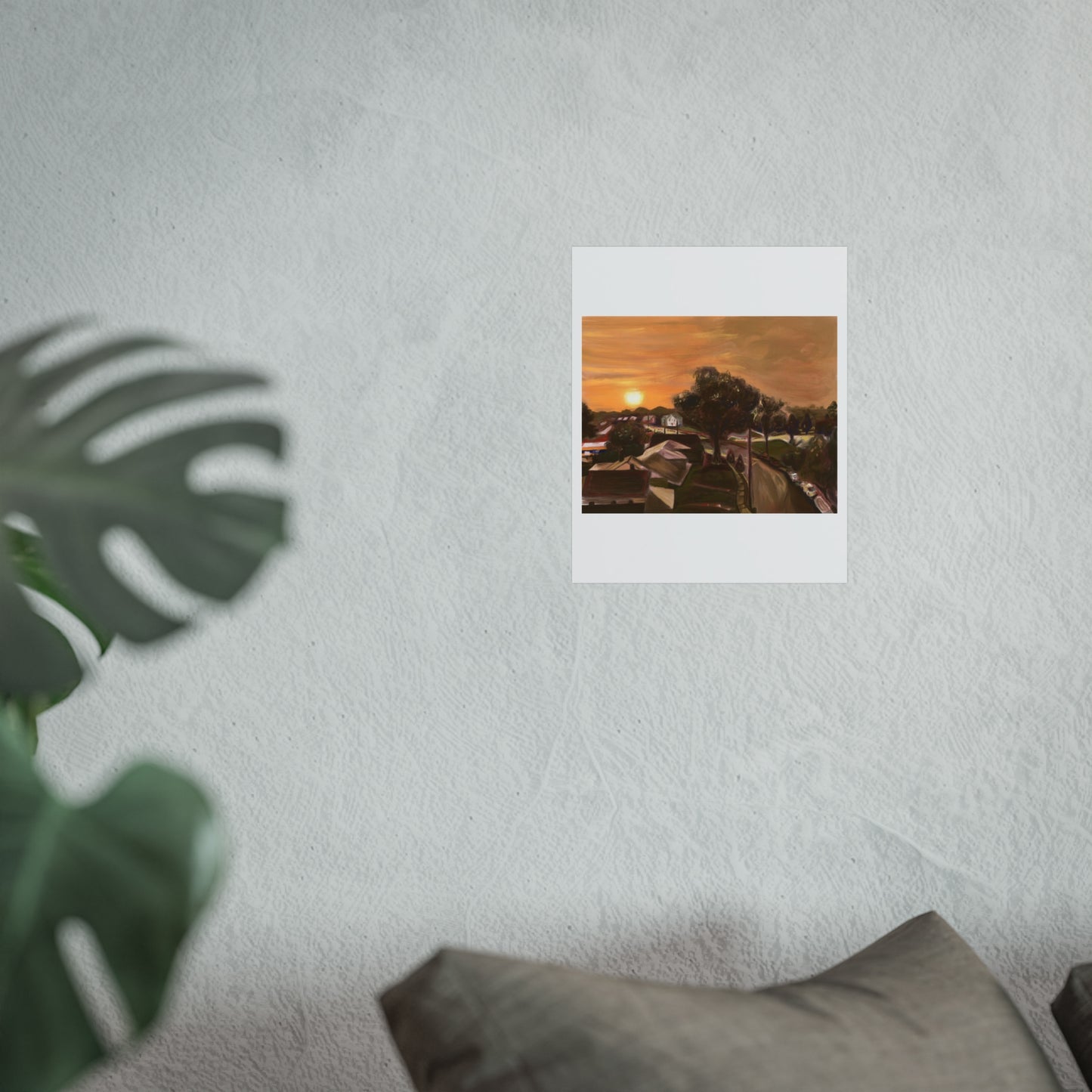 Serene Sunset Fine Art Poster, Nature Wall Art, Home Decor, Gift for Art Lovers, Minimalist Print, Soothing Landscape Art