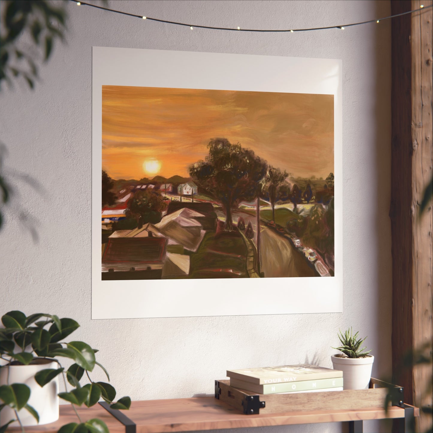 Serene Sunset Fine Art Poster, Nature Wall Art, Home Decor, Gift for Art Lovers, Minimalist Print, Soothing Landscape Art