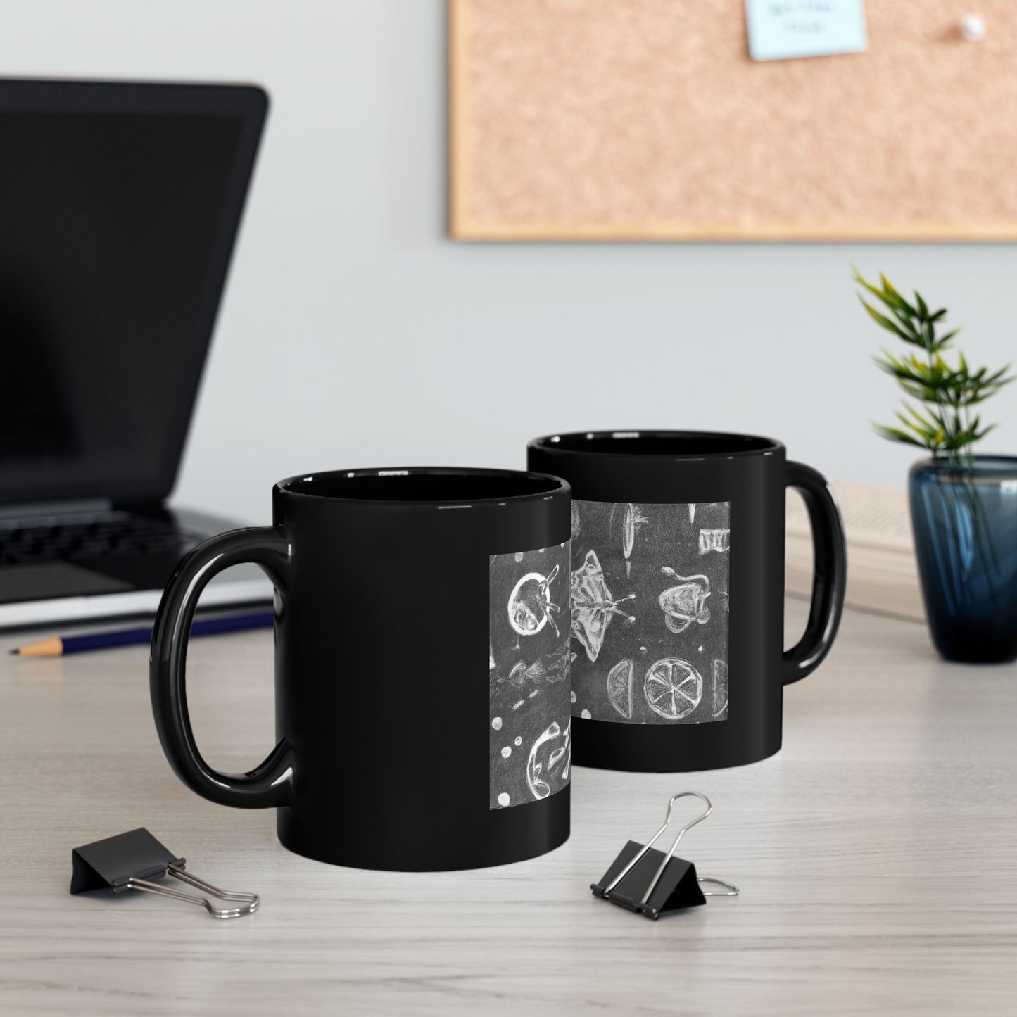 “In Orbit” Black Mug - Unique Celestial Design, Perfect Gift for Cat Lovers, Coffee Tea Mug, Space Art Decor, Astronaut Cat
