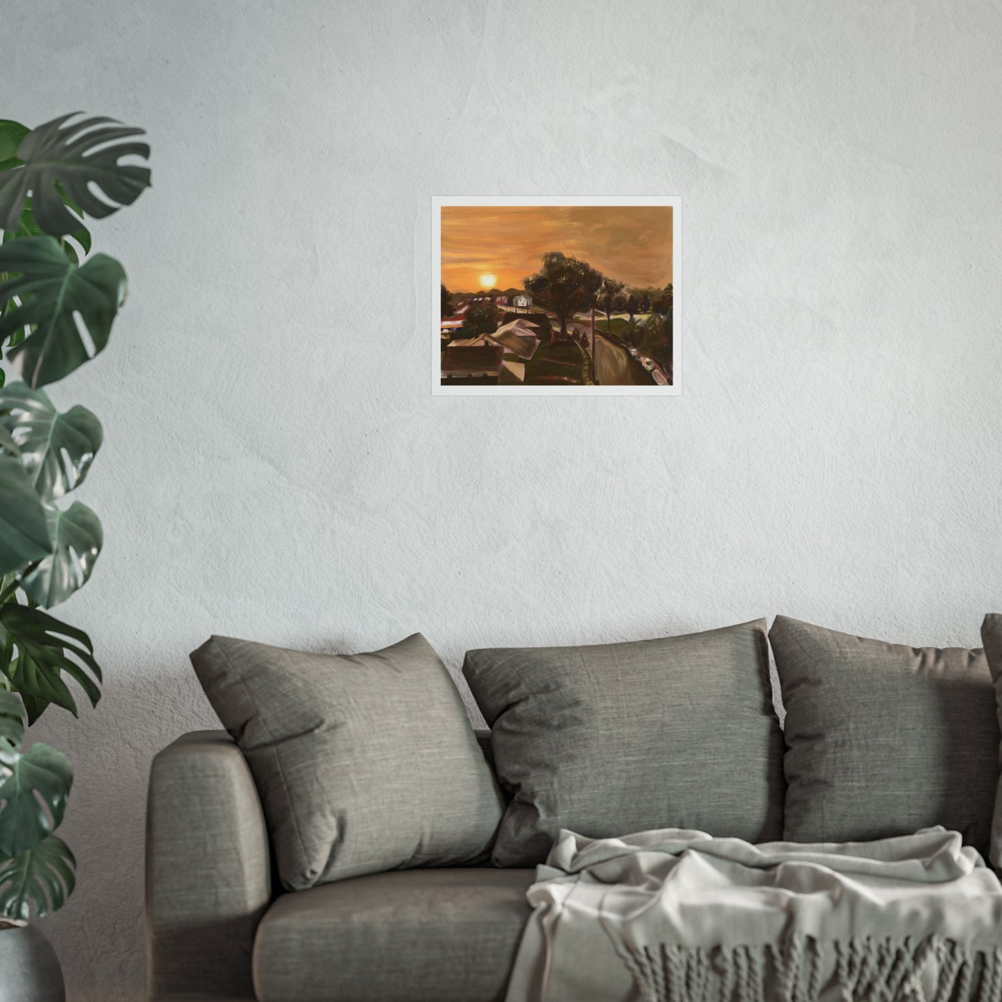 Serene Sunset Fine Art Poster, Nature Wall Art, Home Decor, Gift for Art Lovers, Minimalist Print, Soothing Landscape Art