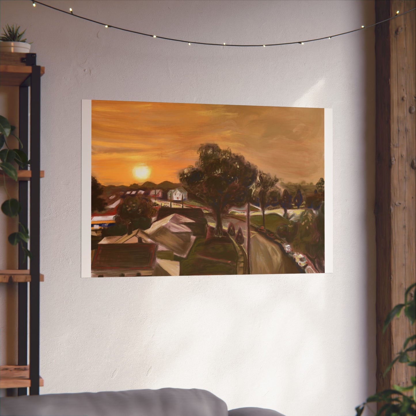 Serene Sunset Fine Art Poster, Nature Wall Art, Home Decor, Gift for Art Lovers, Minimalist Print, Soothing Landscape Art