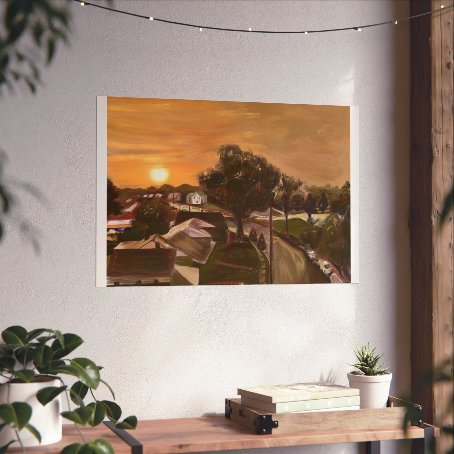 Serene Sunset Fine Art Poster, Nature Wall Art, Home Decor, Gift for Art Lovers, Minimalist Print, Soothing Landscape Art