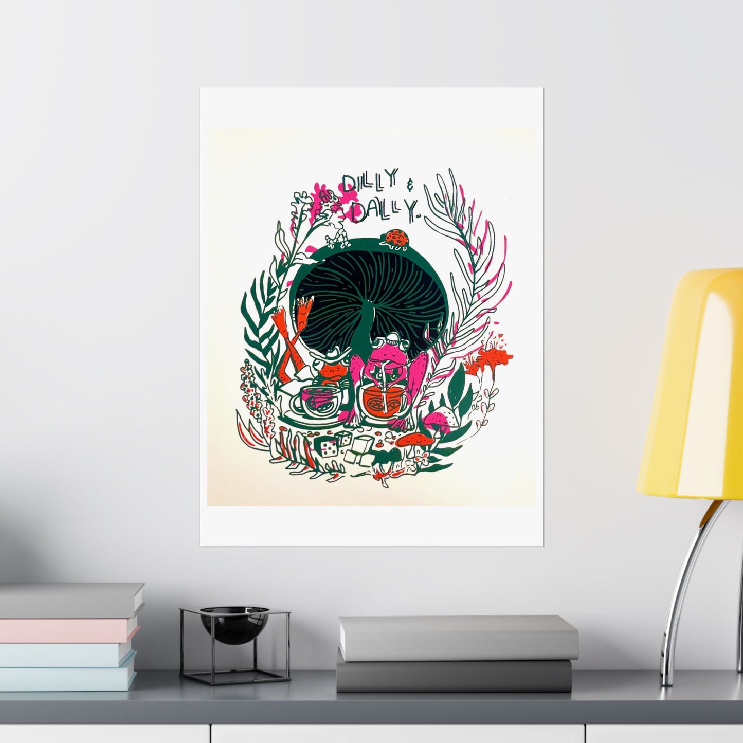 Dilly Dally Matte Poster Art | Botanical Decor for Relaxing Spaces, Home Wall Art, Gift for Plant Lovers, Dorm Room Decor