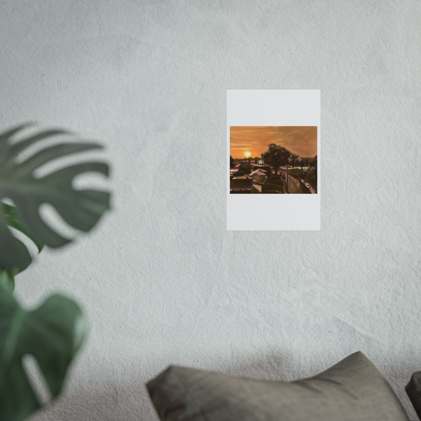 Serene Sunset Fine Art Poster, Nature Wall Art, Home Decor, Gift for Art Lovers, Minimalist Print, Soothing Landscape Art