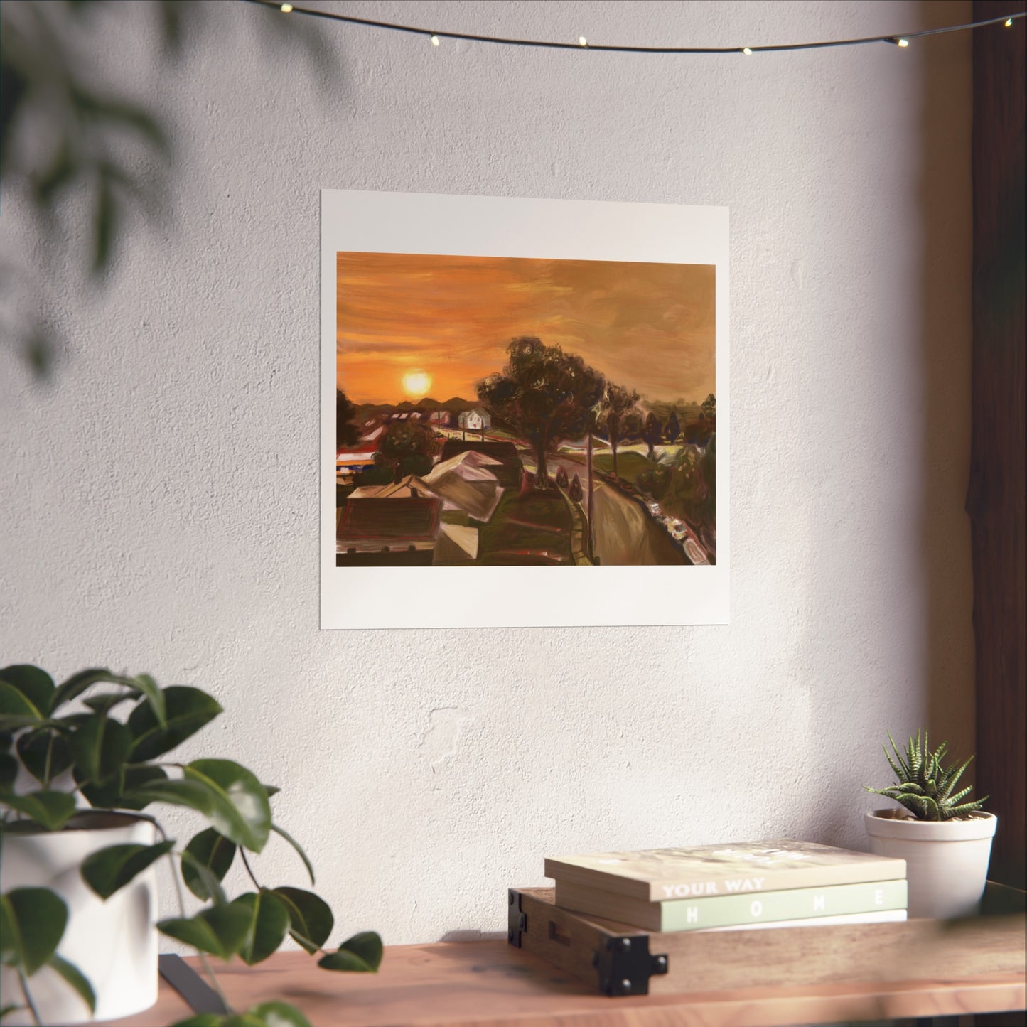 Serene Sunset Fine Art Poster, Nature Wall Art, Home Decor, Gift for Art Lovers, Minimalist Print, Soothing Landscape Art