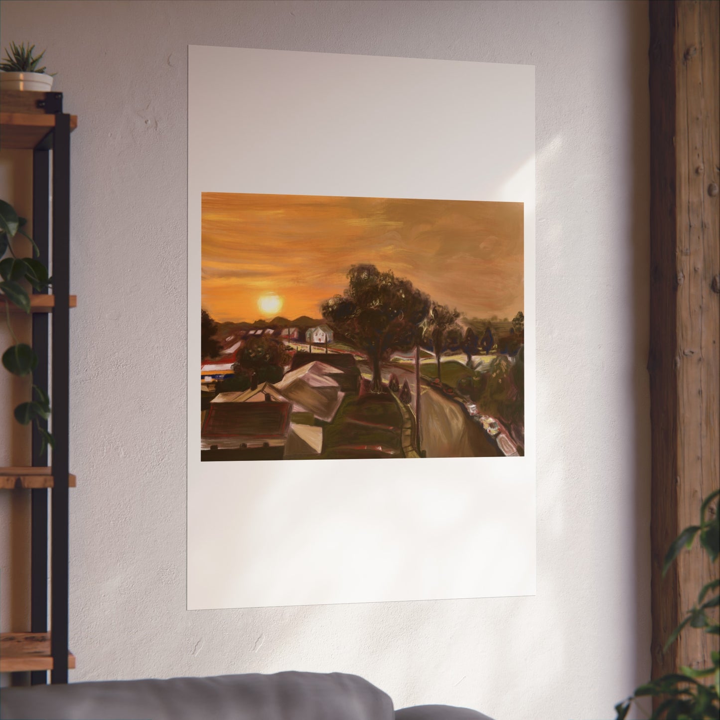 Serene Sunset Fine Art Poster, Nature Wall Art, Home Decor, Gift for Art Lovers, Minimalist Print, Soothing Landscape Art