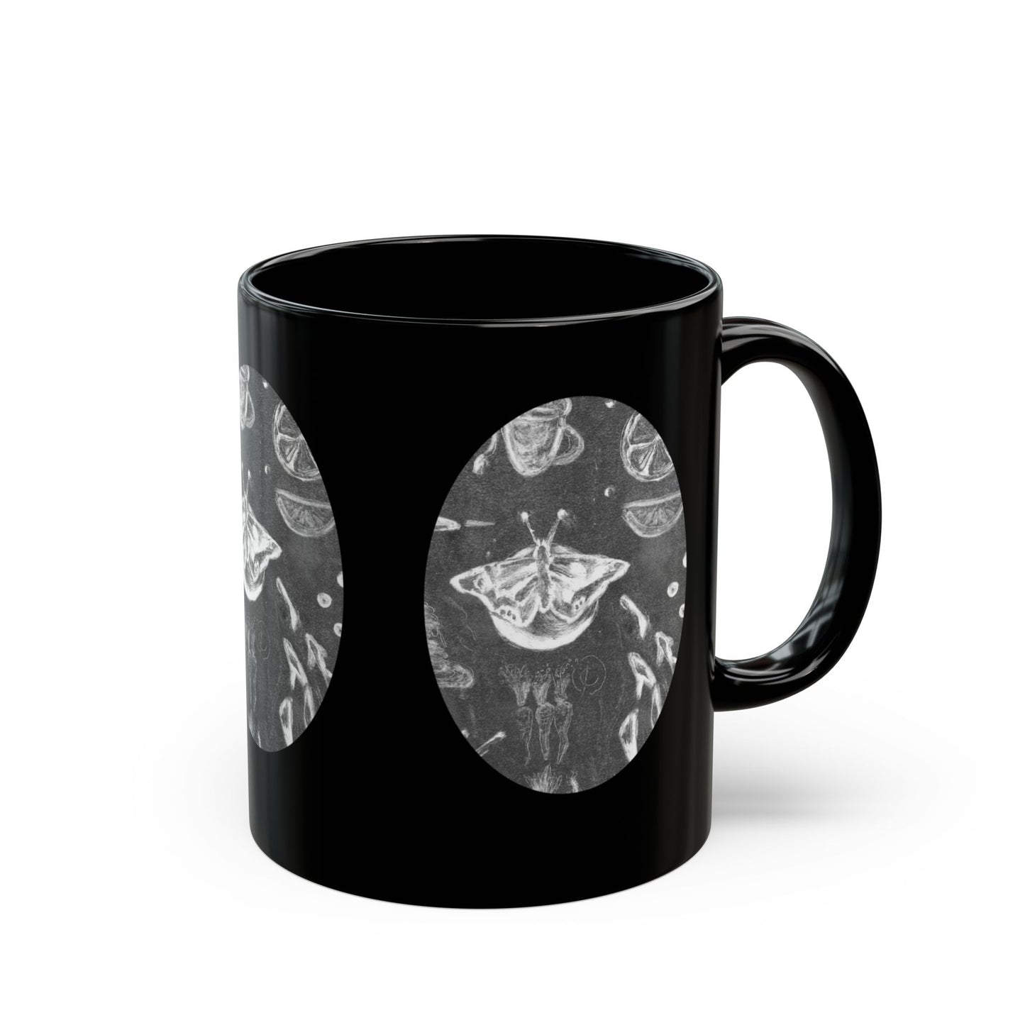“Cozy Collage” Black Mug