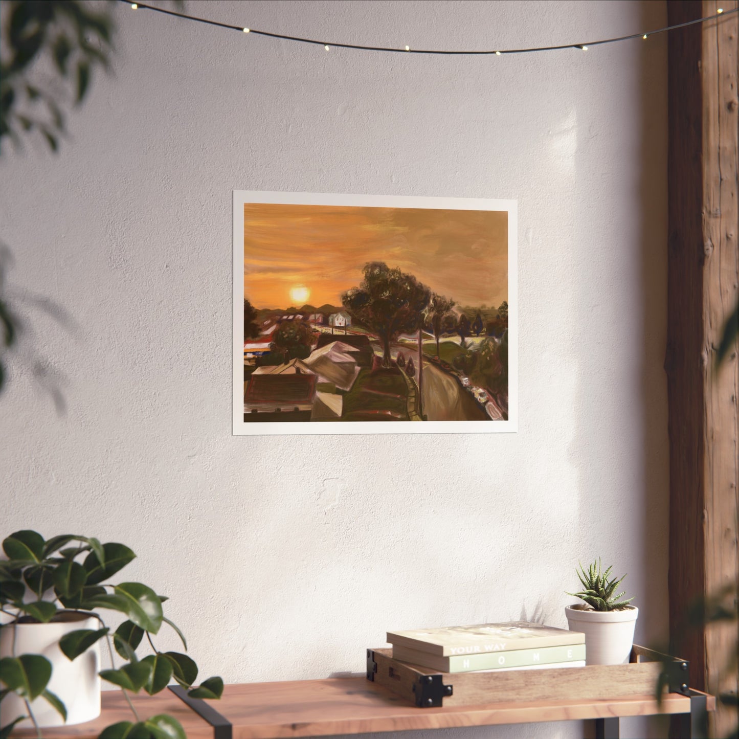 Serene Sunset Fine Art Poster, Nature Wall Art, Home Decor, Gift for Art Lovers, Minimalist Print, Soothing Landscape Art