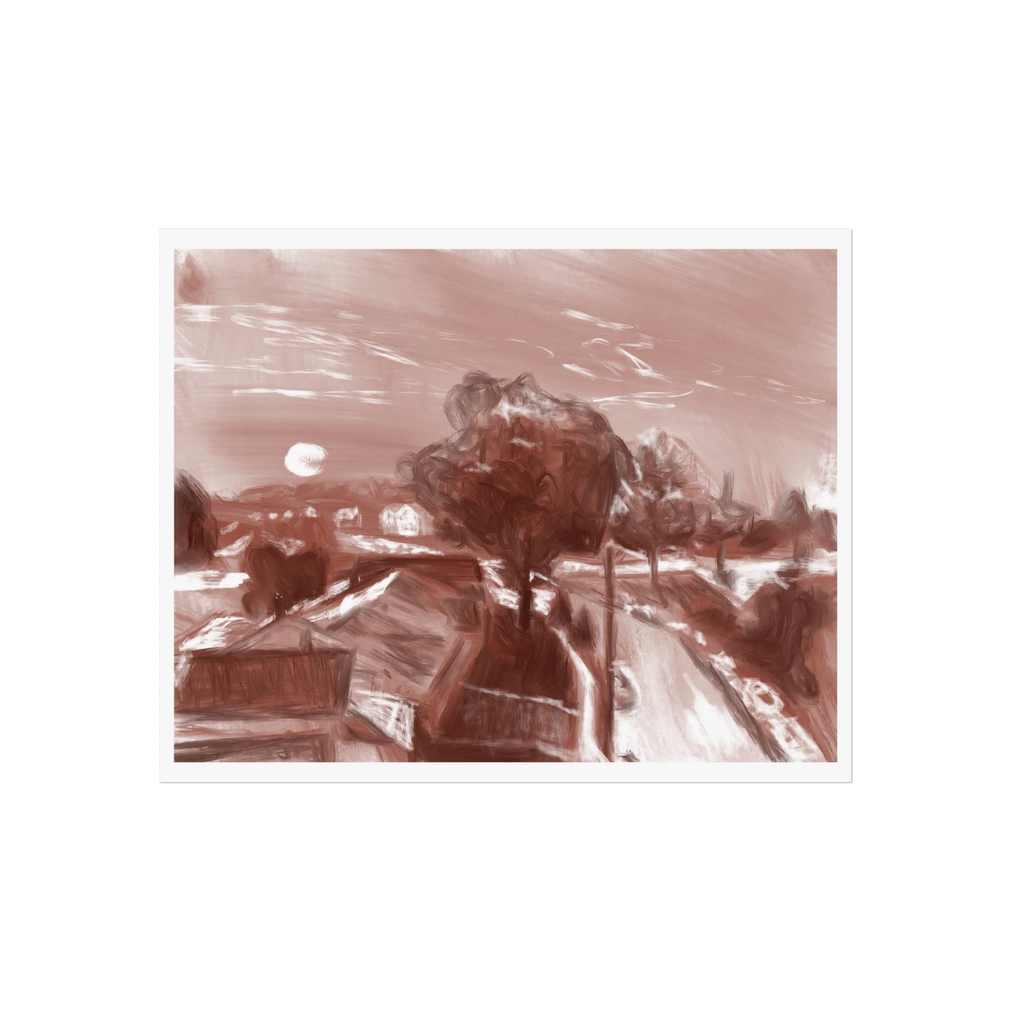 “Key Shaped Culdesac Underpainting” Art Print, Rustic Wall Decor, Home Aesthetic, Art Gift, Cozy Vibes