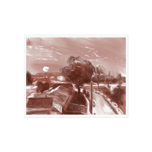 “Key Shaped Culdesac Underpainting” Art Print, Rustic Wall Decor, Home Aesthetic, Art Gift, Cozy Vibes