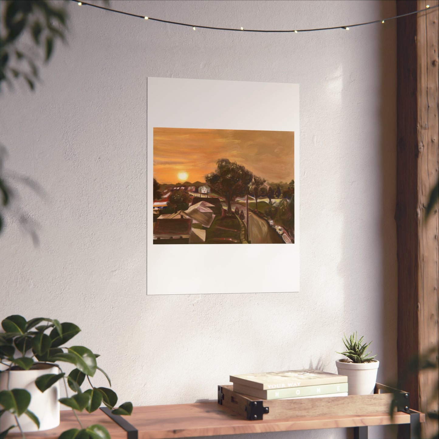 Serene Sunset Fine Art Poster, Nature Wall Art, Home Decor, Gift for Art Lovers, Minimalist Print, Soothing Landscape Art