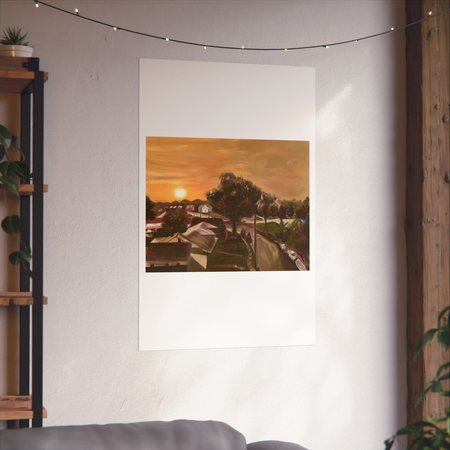 Serene Sunset Fine Art Poster, Nature Wall Art, Home Decor, Gift for Art Lovers, Minimalist Print, Soothing Landscape Art