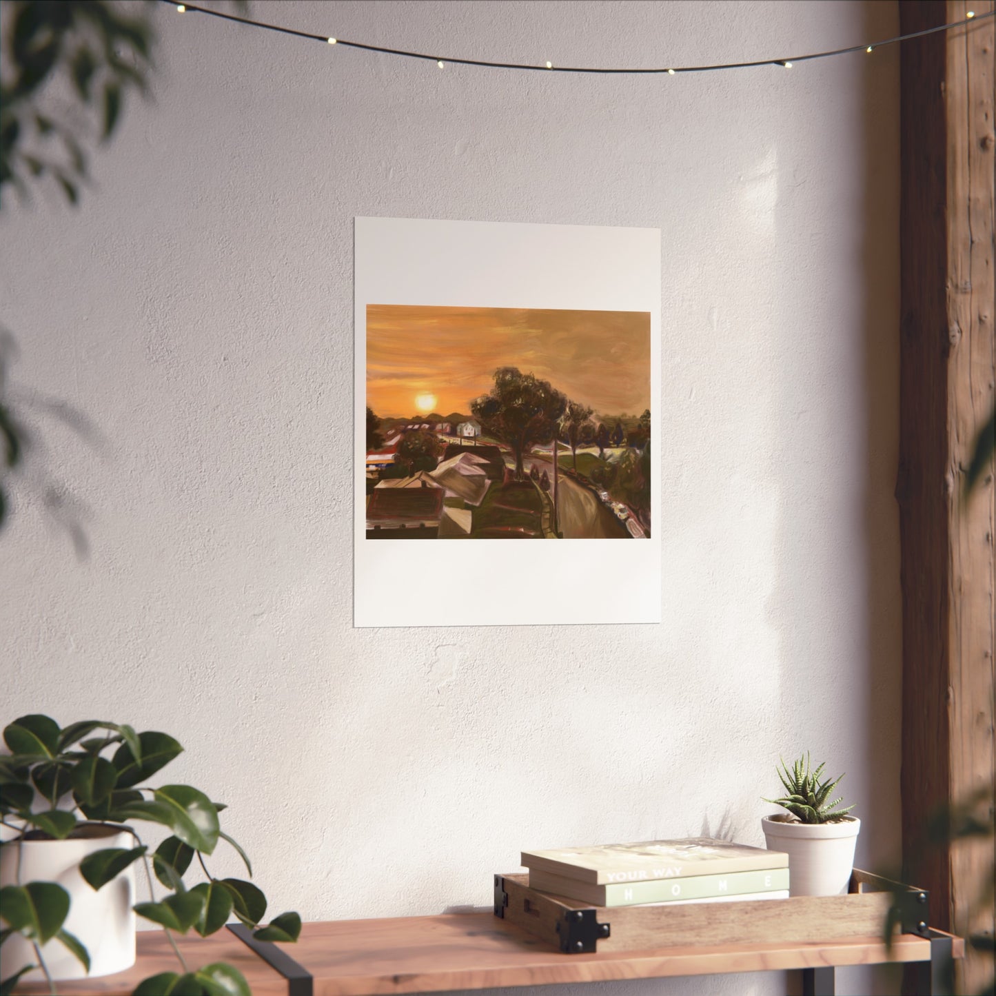 Serene Sunset Fine Art Poster, Nature Wall Art, Home Decor, Gift for Art Lovers, Minimalist Print, Soothing Landscape Art