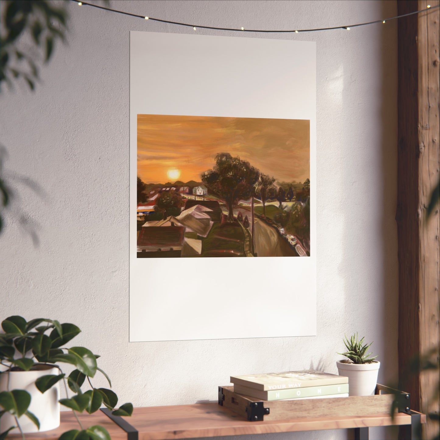 Serene Sunset Fine Art Poster, Nature Wall Art, Home Decor, Gift for Art Lovers, Minimalist Print, Soothing Landscape Art