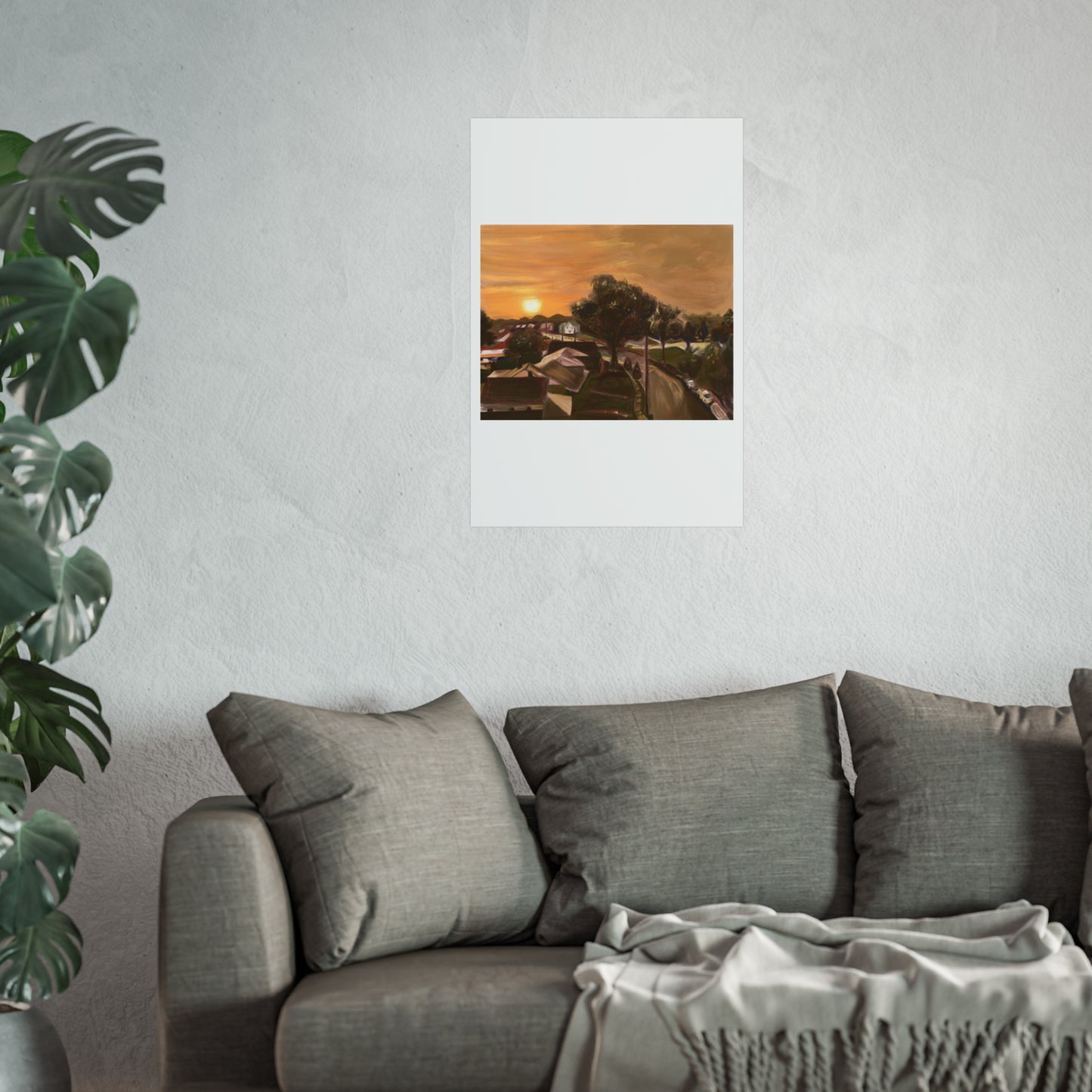 Serene Sunset Fine Art Poster, Nature Wall Art, Home Decor, Gift for Art Lovers, Minimalist Print, Soothing Landscape Art