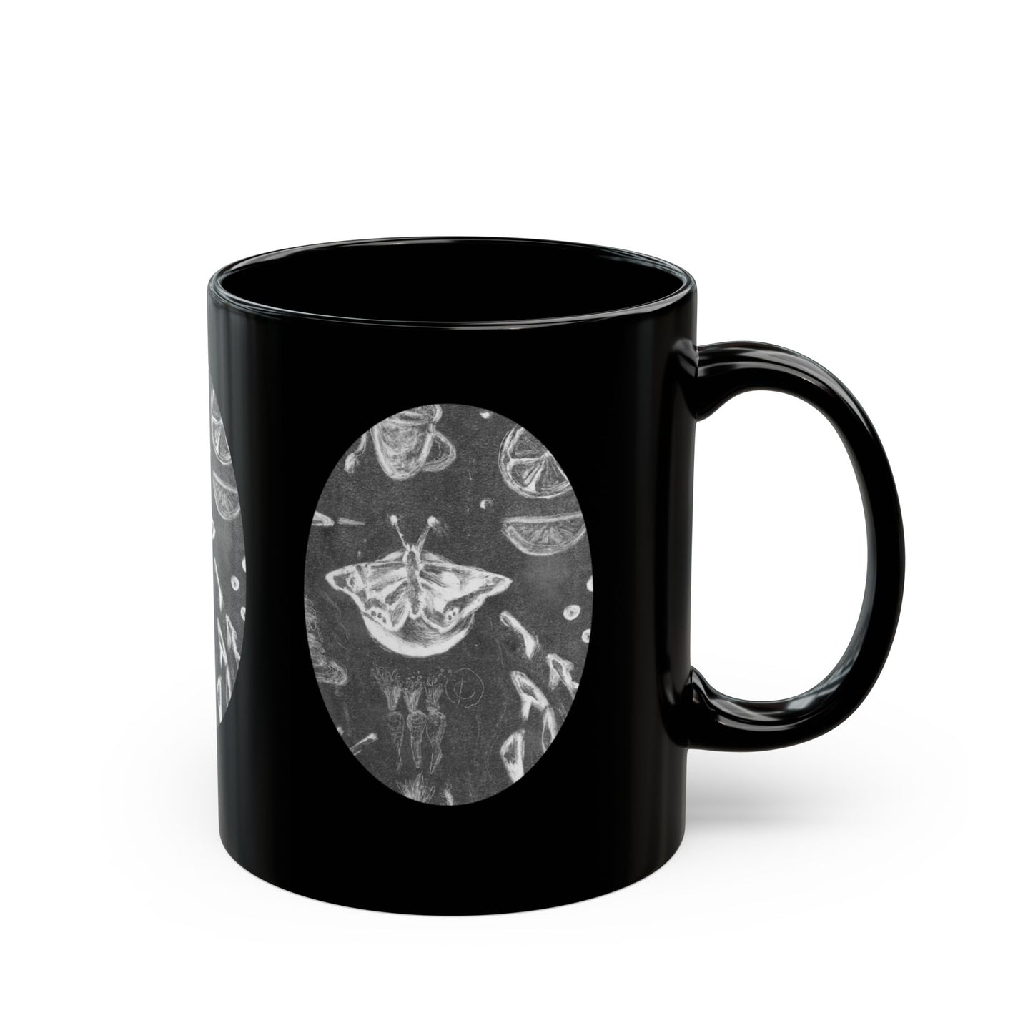 “Cozy Collage” Black Mug