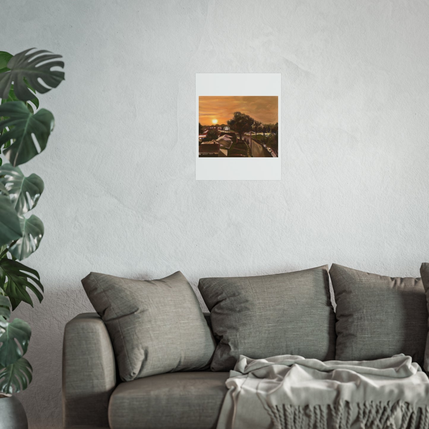 Serene Sunset Fine Art Poster, Nature Wall Art, Home Decor, Gift for Art Lovers, Minimalist Print, Soothing Landscape Art
