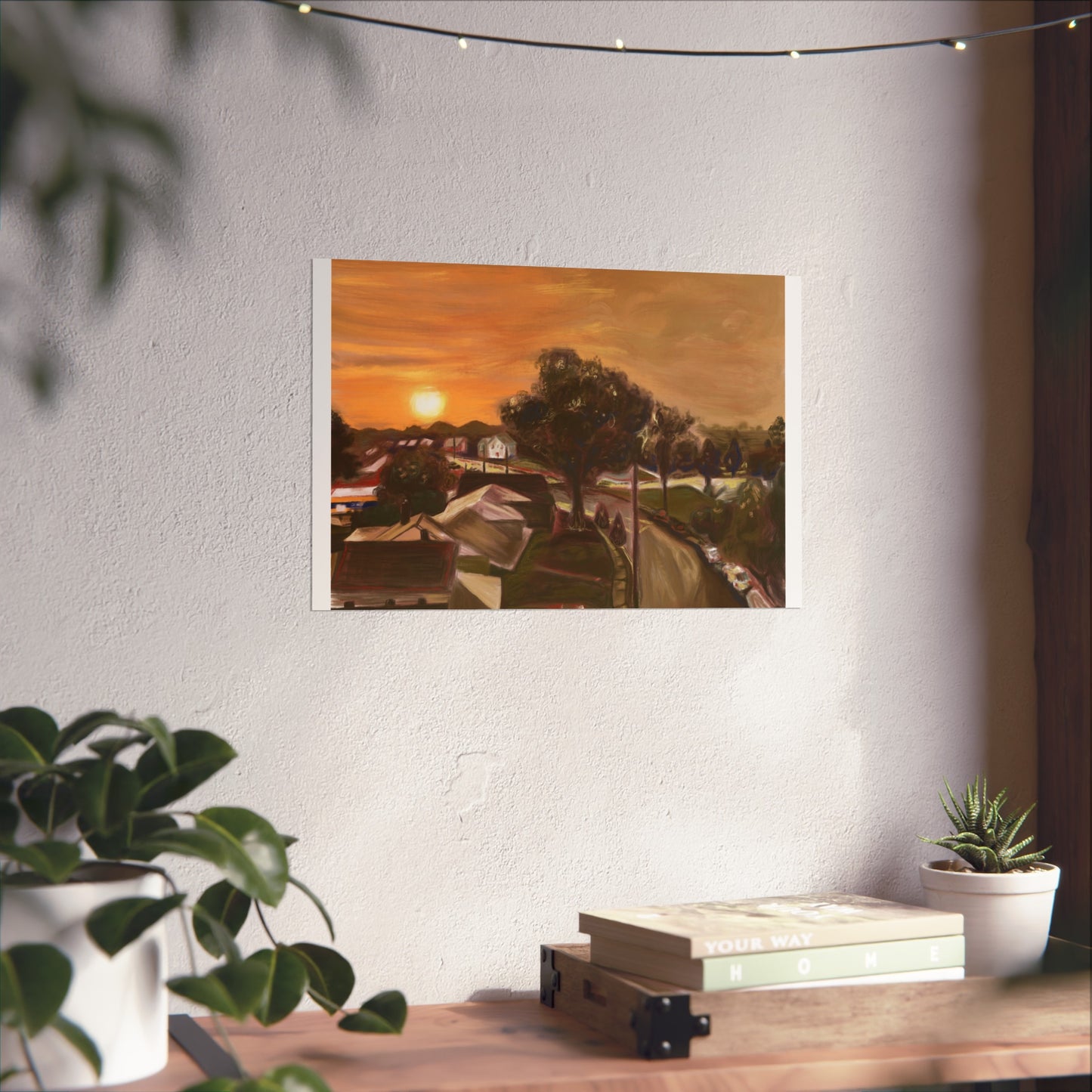 Serene Sunset Fine Art Poster, Nature Wall Art, Home Decor, Gift for Art Lovers, Minimalist Print, Soothing Landscape Art