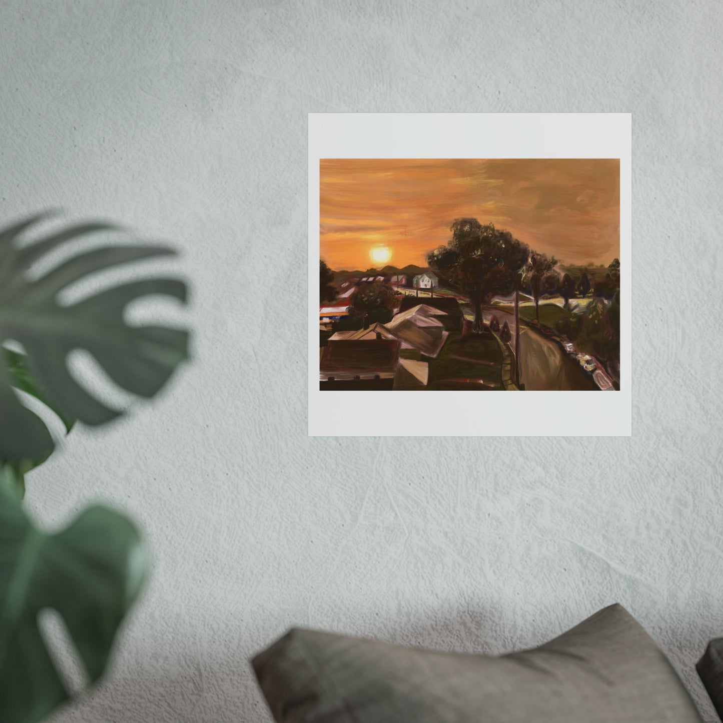 Serene Sunset Fine Art Poster, Nature Wall Art, Home Decor, Gift for Art Lovers, Minimalist Print, Soothing Landscape Art