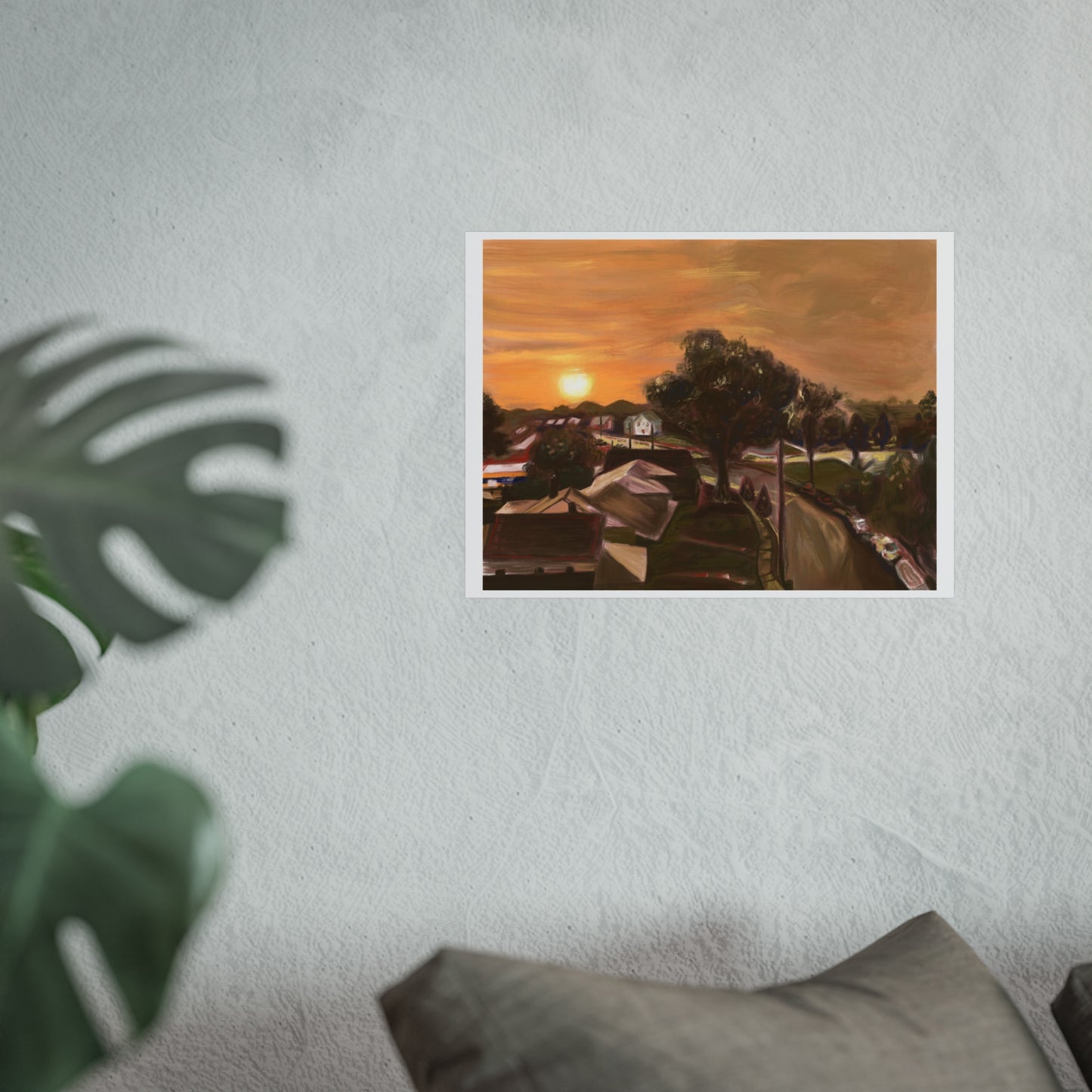 Serene Sunset Fine Art Poster, Nature Wall Art, Home Decor, Gift for Art Lovers, Minimalist Print, Soothing Landscape Art