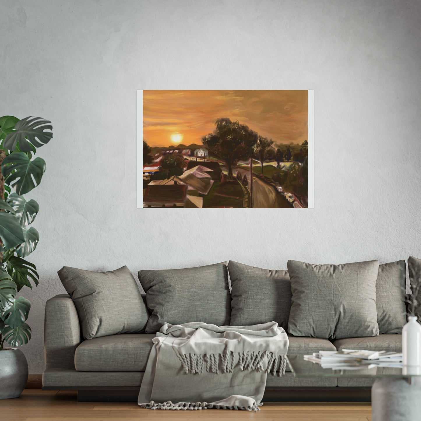 Serene Sunset Fine Art Poster, Nature Wall Art, Home Decor, Gift for Art Lovers, Minimalist Print, Soothing Landscape Art